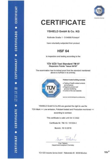 HSF64 Certificate